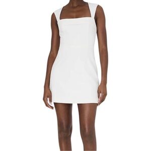 French Connection Women’s Whisper Foldover Collar Mini Dress White Size 4